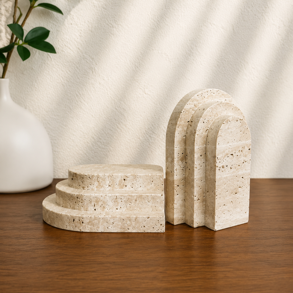 Natural Marble Stone Bookends