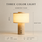 Nordic Travertine Table Lamp dimensions — 17.5cm diameter, 25cm height, 5W LED