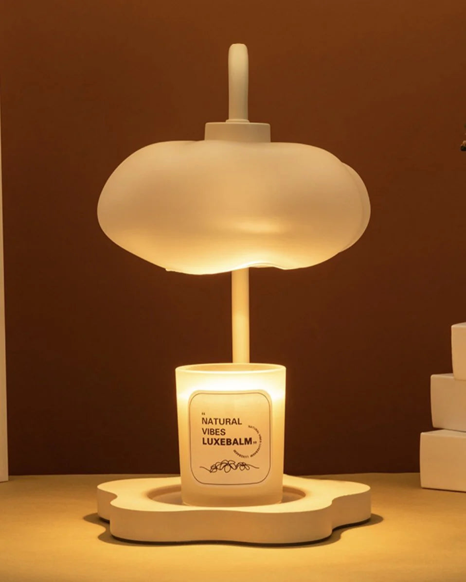 Transform Your Space with the Adorable Cloud Candle Warmer Lamp Featuring Timer and Dimmable Brightness