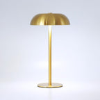 Stylish Cordless Gold Mushroom Table Lamp with Dimmable 3-Color LED and 5200mAh Rechargeable Battery