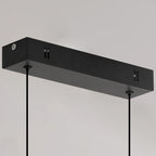 Matte black rectangular ceiling canopy of the pendant light