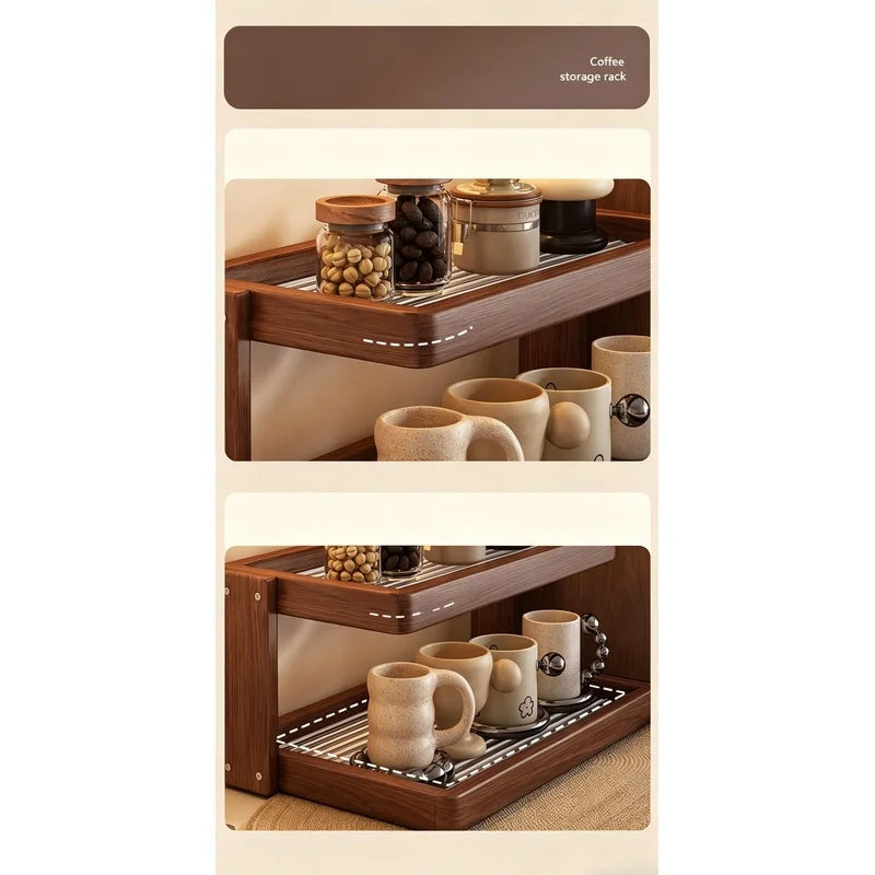Close-up of hand-ground corners and waterproof rustproof hardware on the wooden desktop organizer