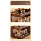 Close-up of hand-ground corners and waterproof rustproof hardware on the wooden desktop organizer