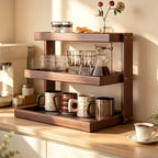 Three-Tier Wooden Coffee Station Organizer & Mug Holder