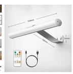 Wireless LED picture light dimensions: 320mm bar length, 195mm arm, 33mm bracket height